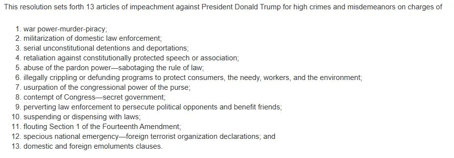 В США инициировали импичмент Трампа: в Конгрессе против него выдвинули 13 серьезных обвинений - today.ua