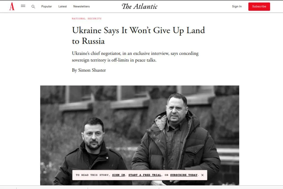 Публикация в The Atlantic могла повлиять на отставку Ермака: материалом интересуются правоохранители США Публикация в The Atlantic могла повлиять на отставку Ермака: материалом интересуются правоохранители США - today.ua