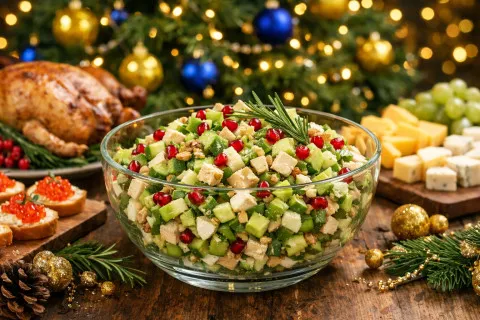 Вкусный салат на Новый год: как приготовить эффектную и легкую закуску для праздничного вечера