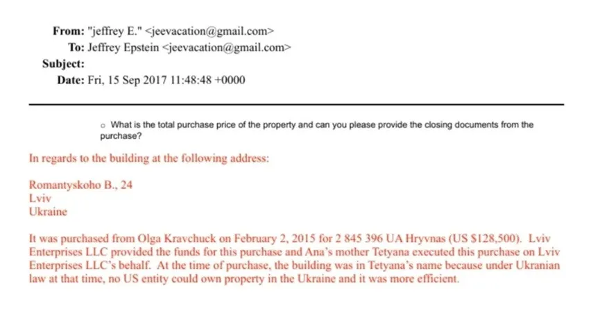 Файлы Эпштейна раскрыли тайные интересы миллиардера в Украине: какой город упоминается более 100 раз - today.ua