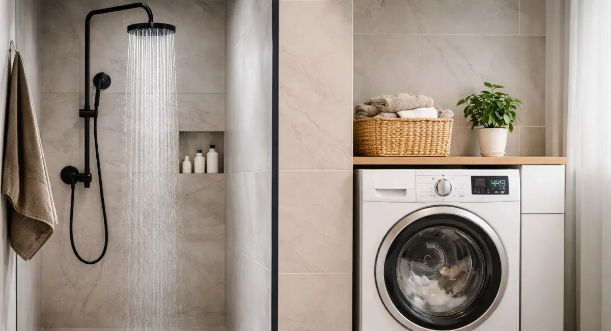 Реальний ризик або міф: чи можна приймати душ при працюючій пральній машині - today.ua