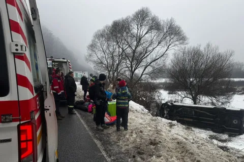 На Закарпатті автобус із дітьми злелів з траси і впав на бік: лікарі розповіли про стан постраждалих дітей 