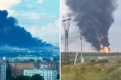 Дрони уразили один з найбільших НПЗ у Самарській області: вирує масштабна пожежа (фото, відео)
