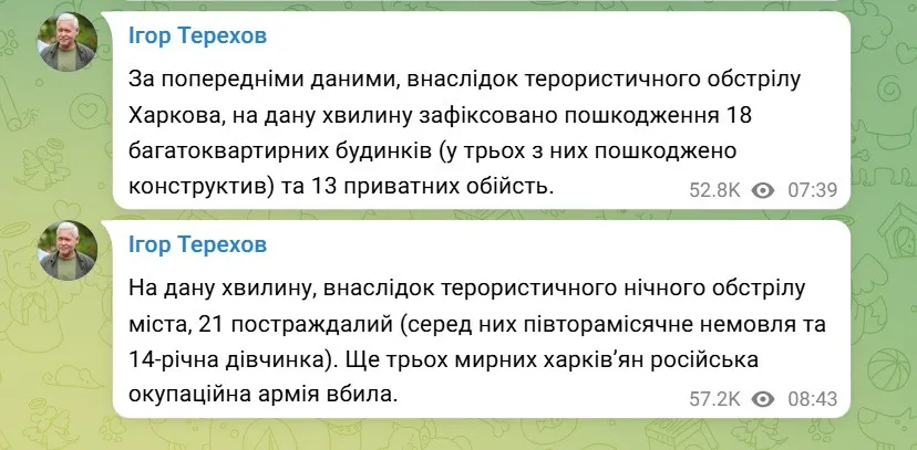 Наймасованіший удар по Харкову: росіяни запустили на місто десятки дронів і авіабомби Наймасованіший удар по Харкову: росіяни запустили на місто десятки дронів і авіабомби - today.ua