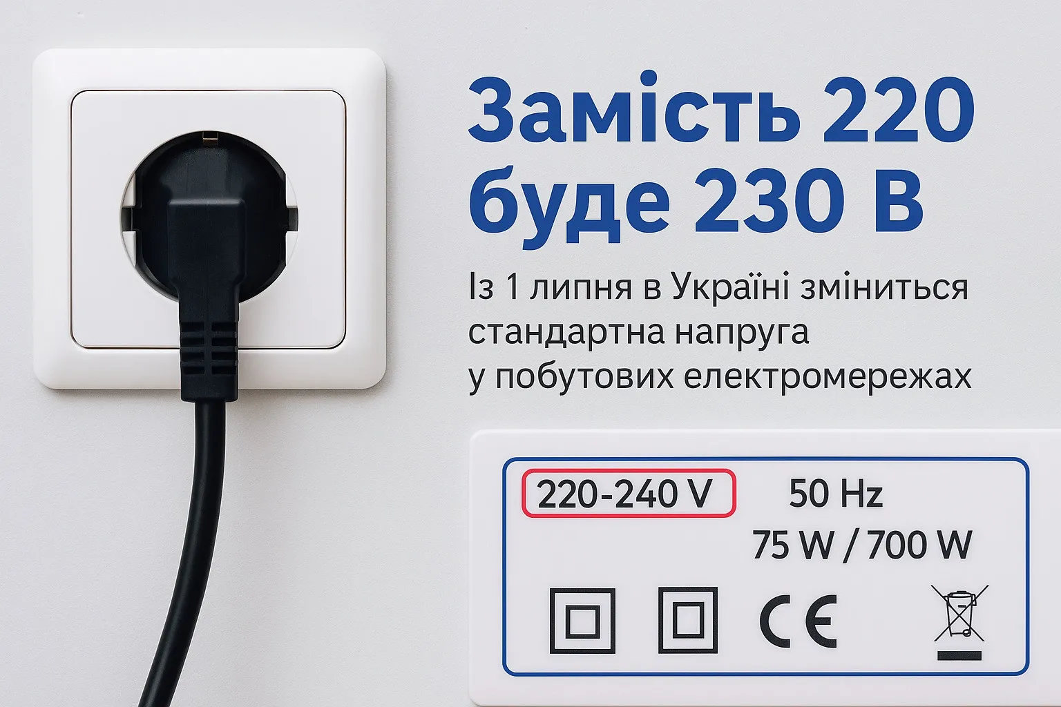 Украина с 1 июля переходит на европейский стандарт напряжения: что нужно знать потребителям - today.ua