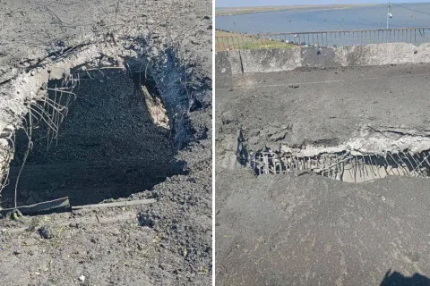 Дроны поразили стратегический мост возле Чонгара: движение в направлении Крыма ограничено