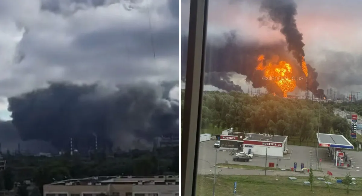 Москва в дыму и огне: дроны уже во второй раз поразили Московский НПЗ (фото, видео) - today.ua