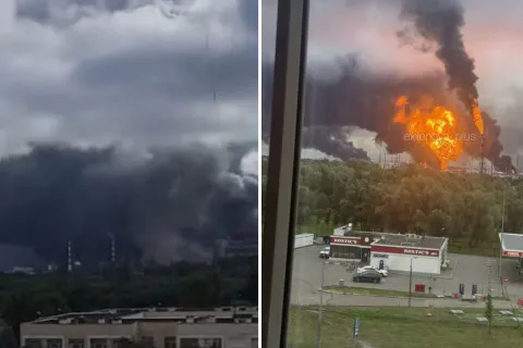 Москва у диму та вогні: дрони вже вдруге уразили Московський НПЗ (фото, відео)