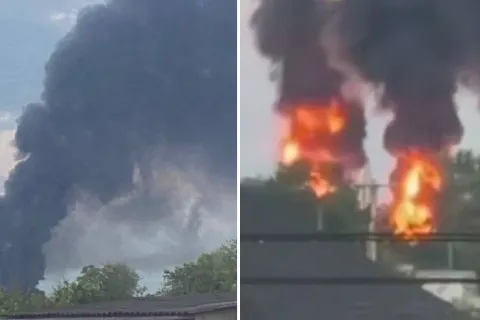 У Краснодарському краї після атаки дронів масштабно палає важлива нафтобаза (фото, відео)