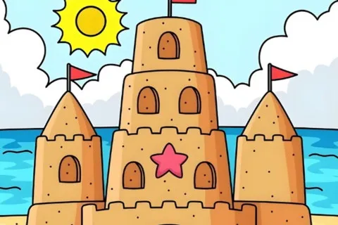 Тест на внимательность: найди 3 отличия на изображениях песчаных замков за 17 секунд