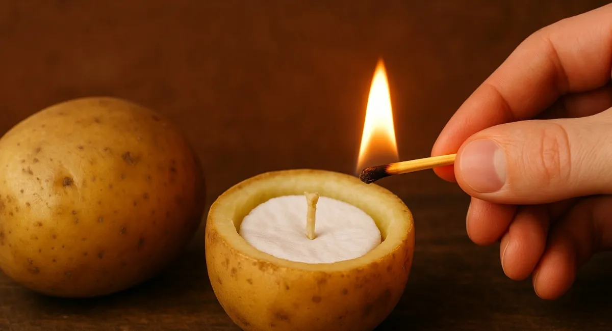 Як зробити довгограючу свічку з картоплі: лайфхак для тривалих відключень світла - today.ua