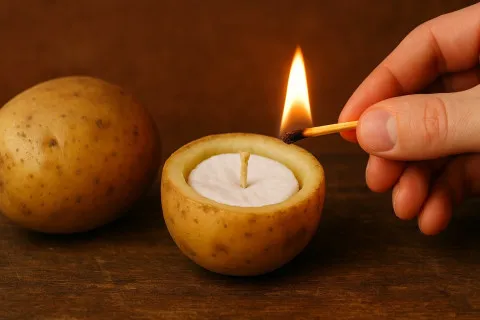 Як зробити "довгограючу" свічку з картоплі: лайфхак для тривалих відключень світла
