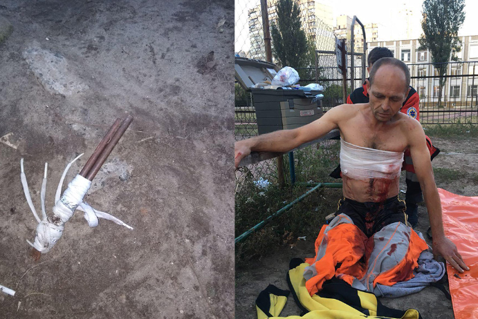 Чоловік намагався застрелитись поблизу школи у Києві (фото)
