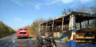 В Днепропетровской области на ходу загорелся автобус с пассажирами (фото) - today.ua