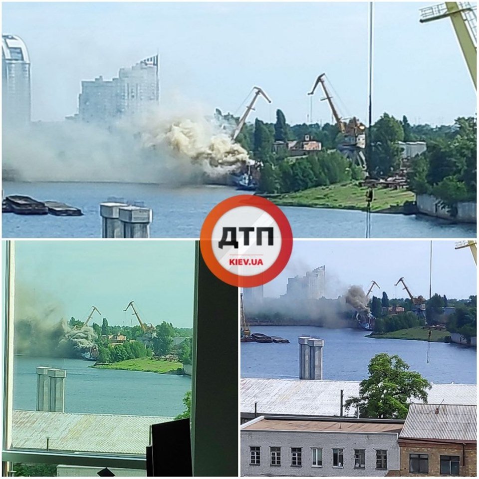 В Киеве горит завод Петра Порошенко