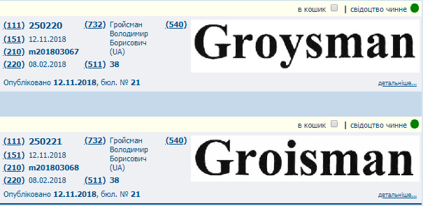 Гройсман зареєстрував торгові марки Groisman і Groysman