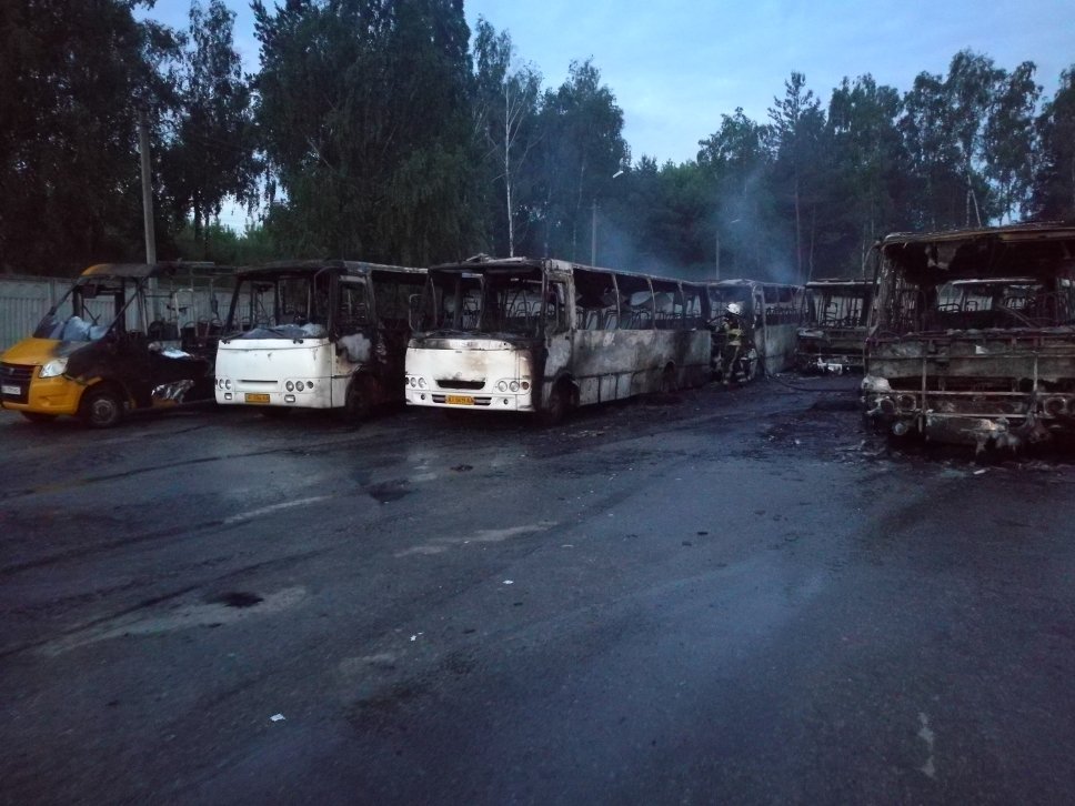 Под Киевом ночью сгорел автобусный автопарк: опубликованы фото
