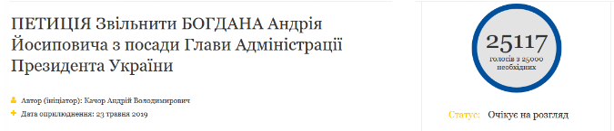 “Люструвати Богдана!“: петиція про звільнення голови Офісу Зеленського набрала 25 тис. голосів