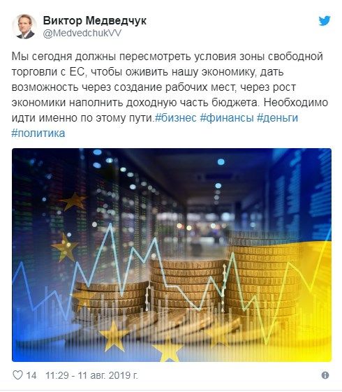 “Курс на Россию!“: Медведчук усомнился в зоне свободной торговли с ЕС