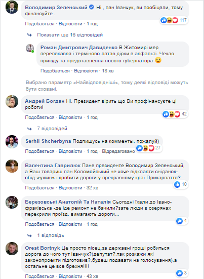 Иванчук пытался откреститься в соцсети от обещания о 175 млн грн на дороги: реакция Зеленского