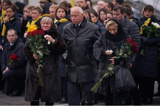 В Борисполе прощались с украинцами, погибшими в авиакатастрофе на территории Ирана