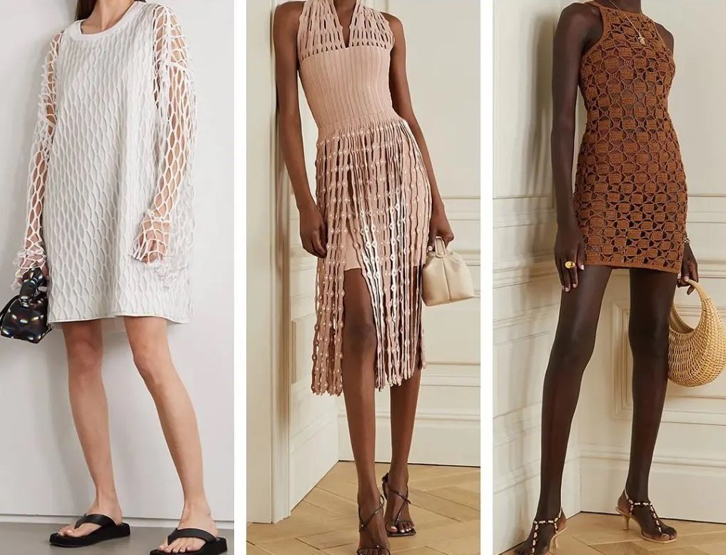 Новый бьюти-тренд в одежде 2021: в моду входят трикотажные сетчатые платья