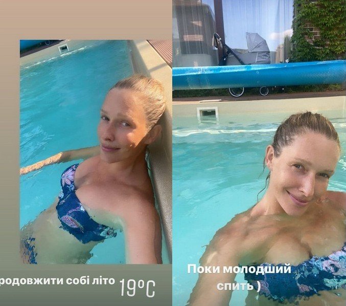 Катя Осадчая через три недели после родов показала себя в купальнике