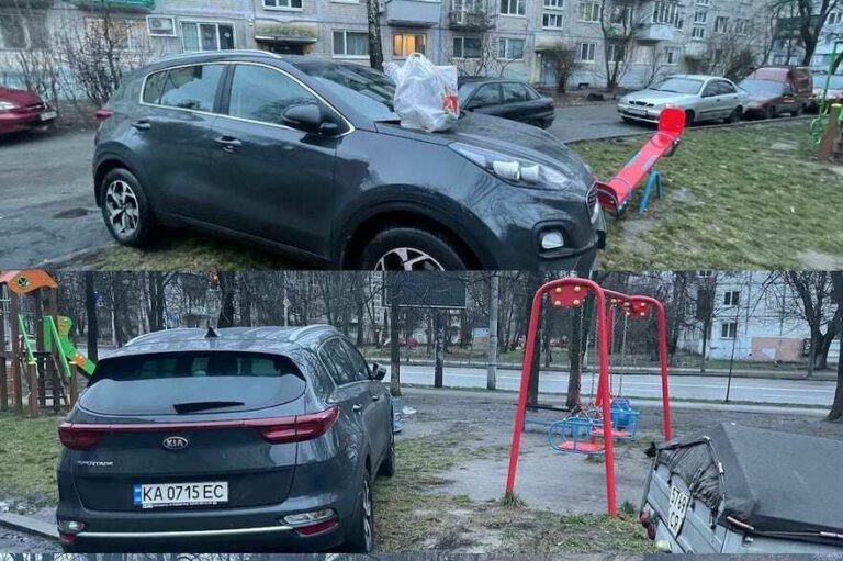 В Киеве проучили водителя за парковку на детской площадке - today.ua