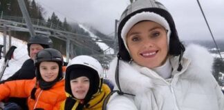 Ірина Федишин у білому лижному костюмі активно проводить час з родиною в горах - today.ua