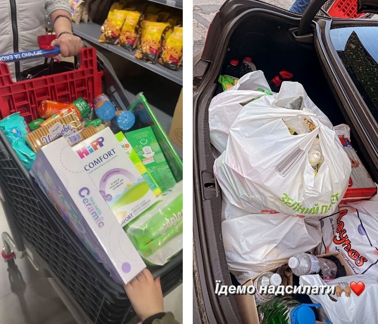 Мамина копія: Аліна Гросу показала, як із молодшим братом закуповує продукти для біженців