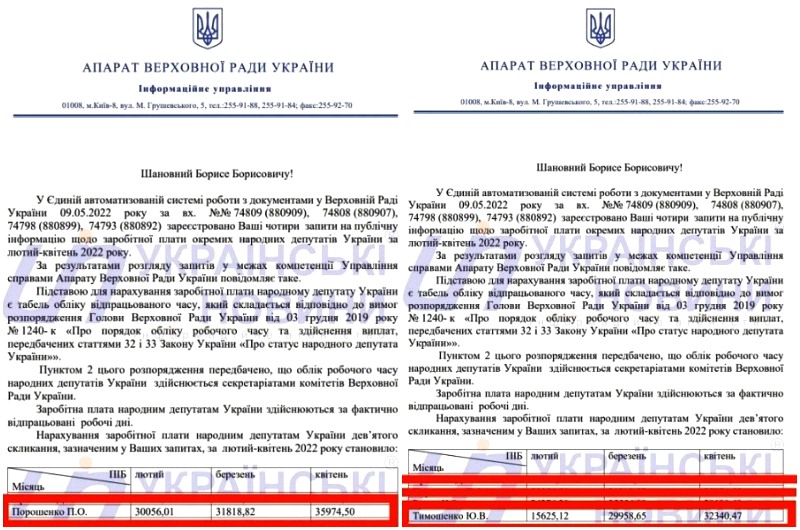 Резко выросли во время войны: рассекречены зарплаты Тимошенко и Порошенко