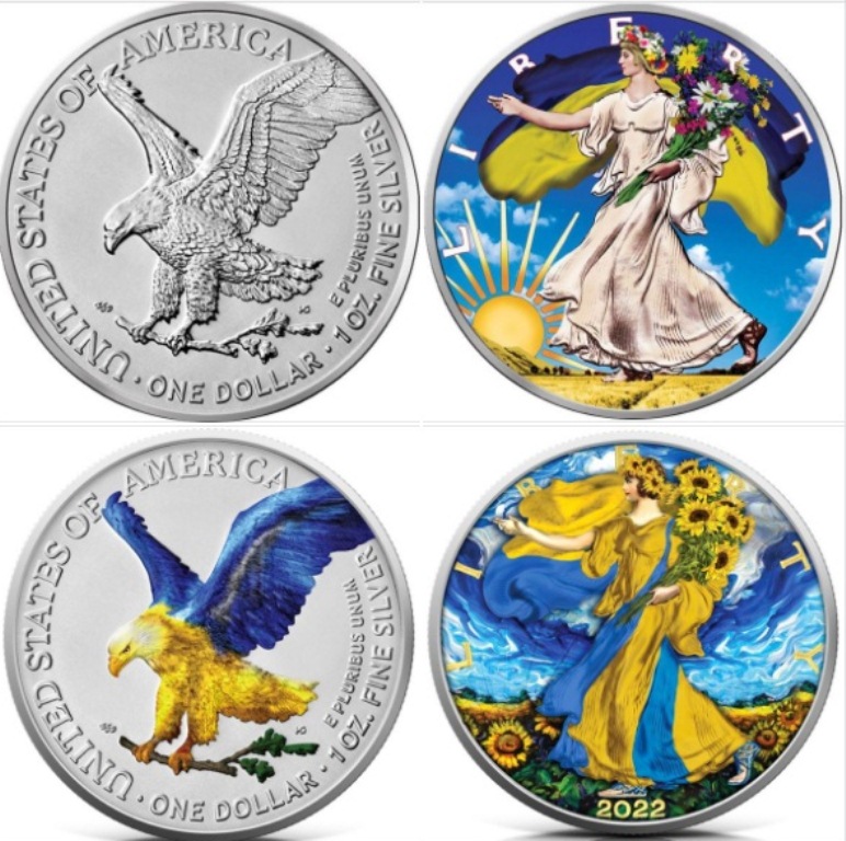 Ексклюзивний долар для України: США випустили монету у синьо-жовтих тонах