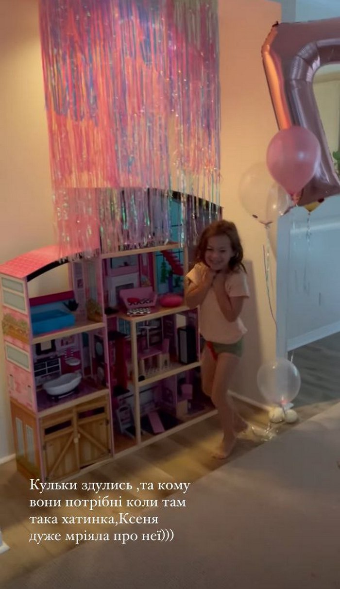 Триповерховий ляльковий будиночок та нова сукня: дружина Андрія Бєднякова показала, як відзначила 7-річчя доньки у США
