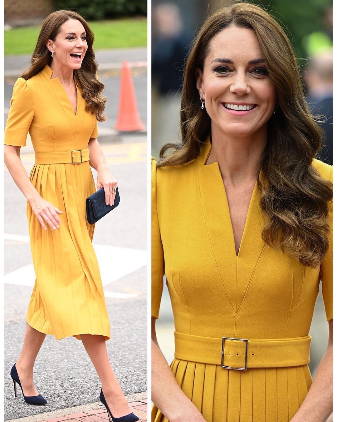 Як сонечко: Кейт Міддлтон змінила жалобне вбрання на яскраво-жовту сукню з плісированою спідницею