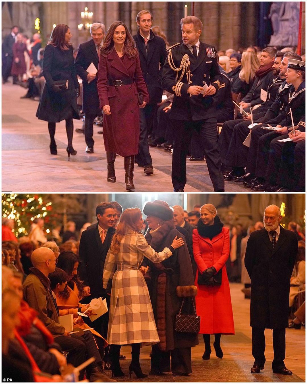 Две красивые сестрички: Пиппа и Кейт Миддлтон в бордовых пальто совершили редкий выход вместе