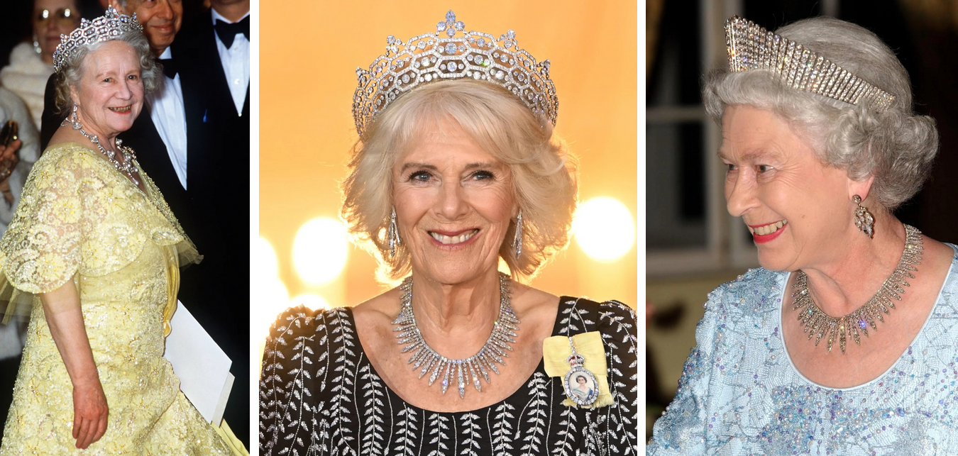 В платье с серебряной вышивкой и бриллиантах: королева Камилла появилась на приеме в Германии