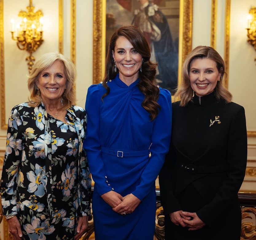 Олена Зеленська зустрілася з Кейт Міддлтон та Джилл Байден на прийомі у Чарльза ІІІ: фото