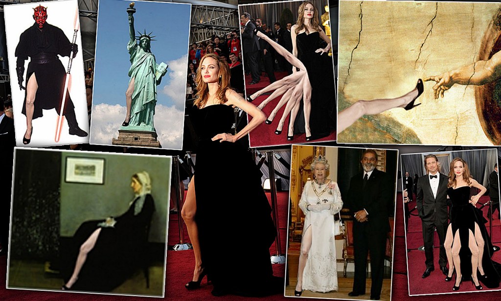 Анджеліна Джолі у прозорій сукні без білизни засвітила на публіці силіконові груди