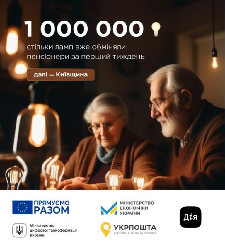Безкоштовні LED-лампи для пенсіонерів: програму обміну розширили ще в одному регіоні України 