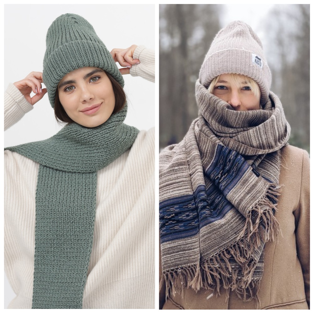 Как стильно сочетать шапку и шарф зимой 2023-2024: фото беспроигрышных образов