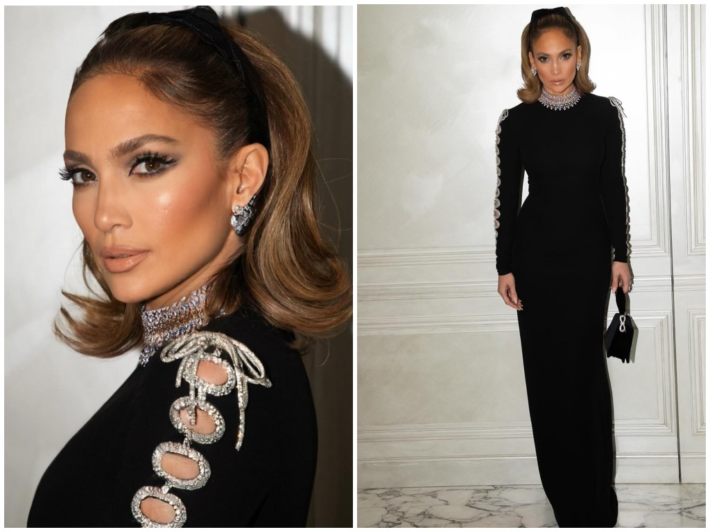 В платье с глубоким декольте и цветочной накидке: Дженнифер Лопес вышла в свет в Париже - today.ua