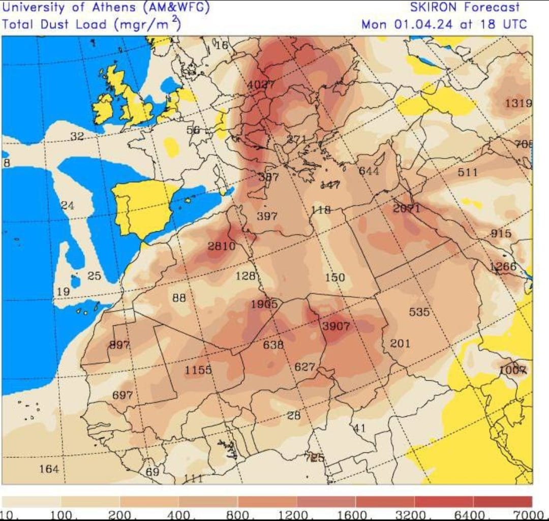 На Україну насувається потужна пилова буря із Сахари: очікується різке погіршення якості повітря (Фото)