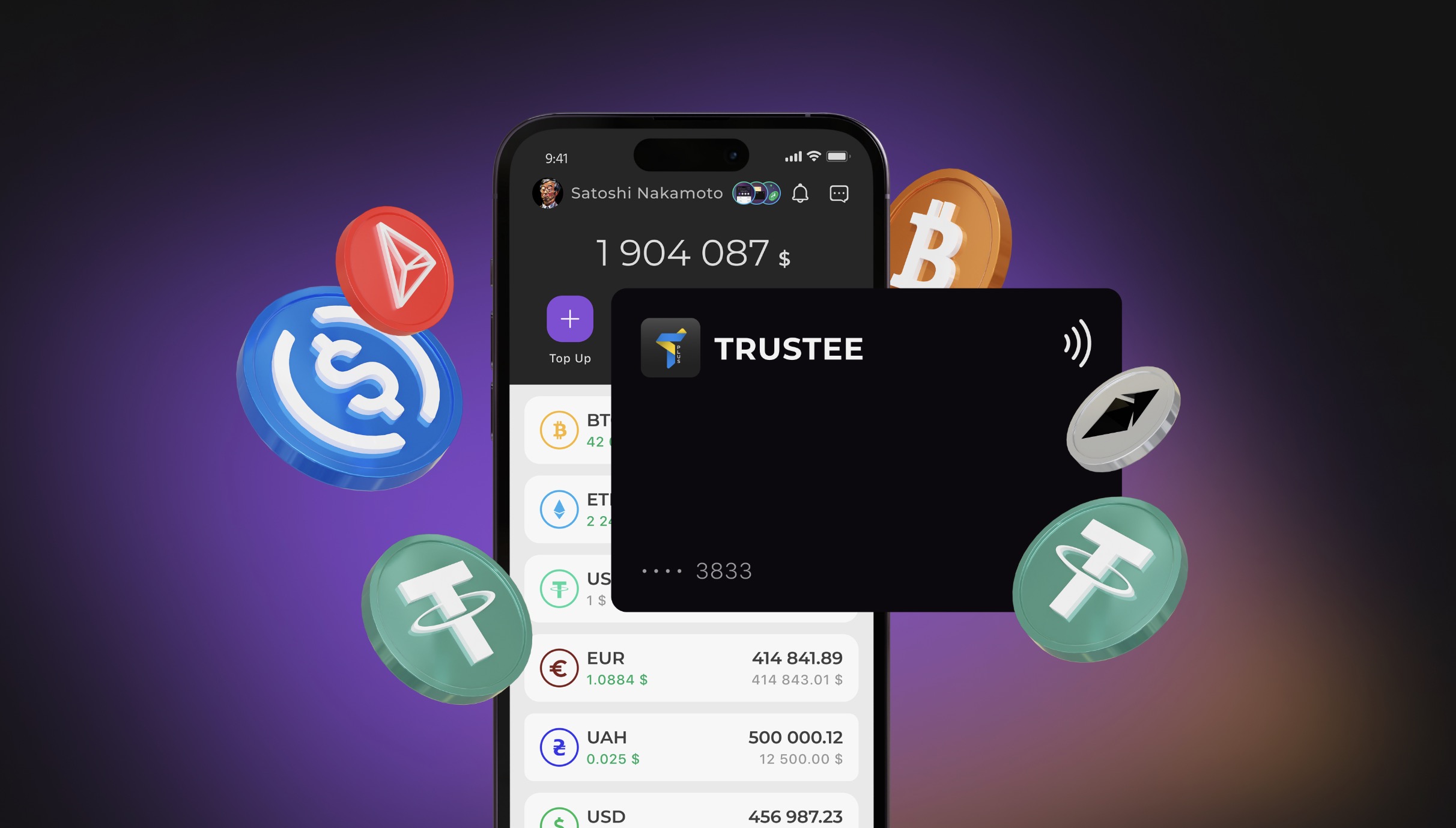 Європейська платіжна картка без блокувань від криптогаманця Trustee Plus